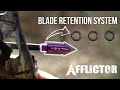 Afflictor Broadheads O-Ring Blade Retention System.  NO ENERGY LOSS