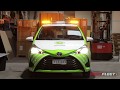 Toyota yaris challenger security patrol vehicle with amber lights