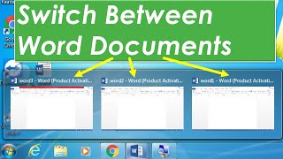 how to switch between word documents