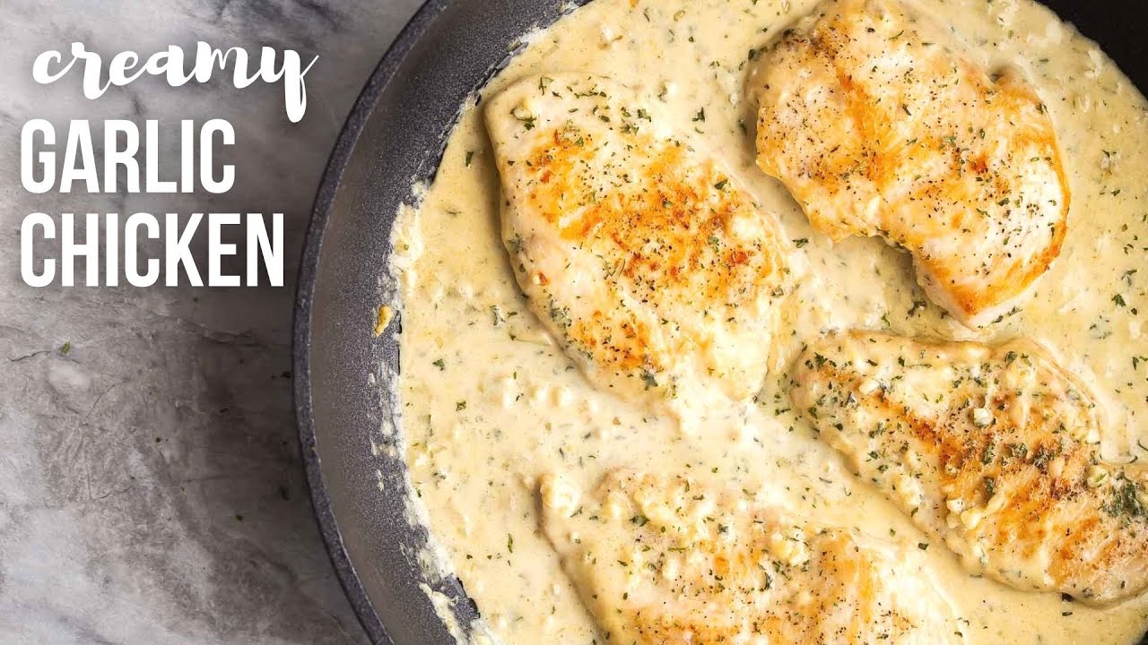 Creamy garlic chicken www thereciperebel com YT - YouTube