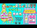 Paper Dolls Dress Up - Rapunzel Supermarket Dresses Handmade Quiet Book - Barbie Story & Crafts