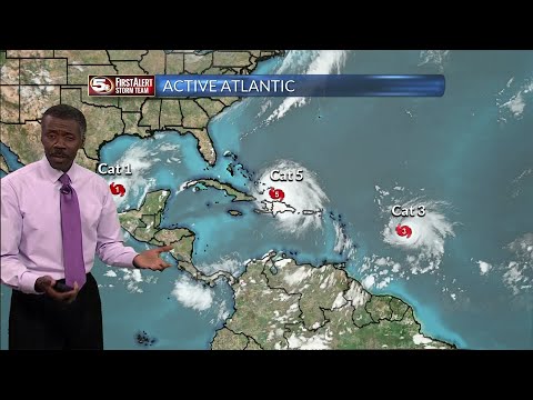 Hurricane Irma, Jose, and Katia on 9/7/17