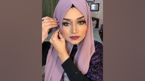 Criss-cross chiffon hijab style