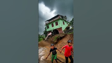 The Ground is Splitting Apart and its Still Rain 🚨 #disaster #landslide #shortvideo