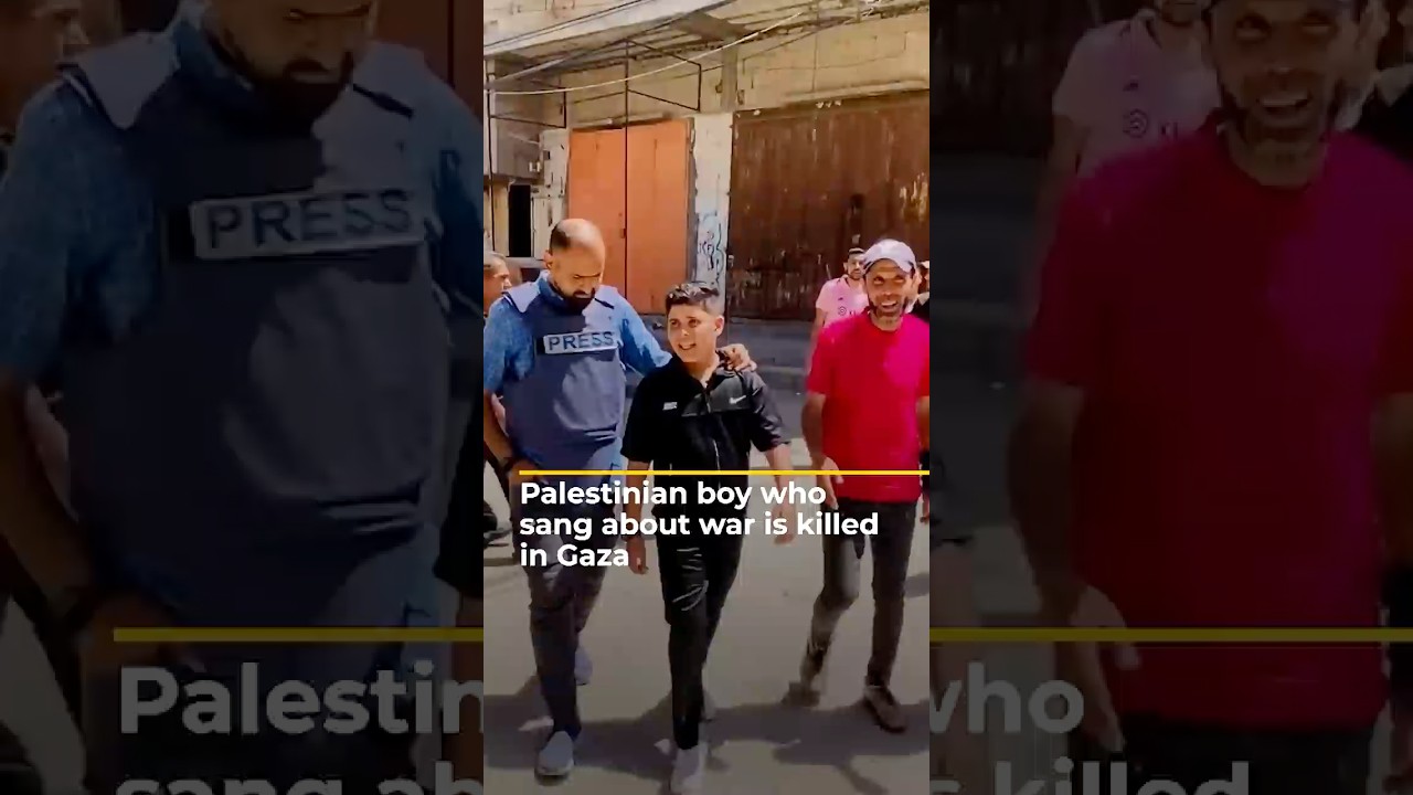 مقتل طفل فلسطيني غنى عن الحرب في غزة | AJ #shorts