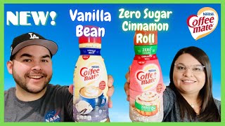 مراجعة مبيض القهوة بالفانيليا وحبوب القهوة الجديد من Coffee Mate وZERO Sugar Cinnamon Roll Coffee Creamer