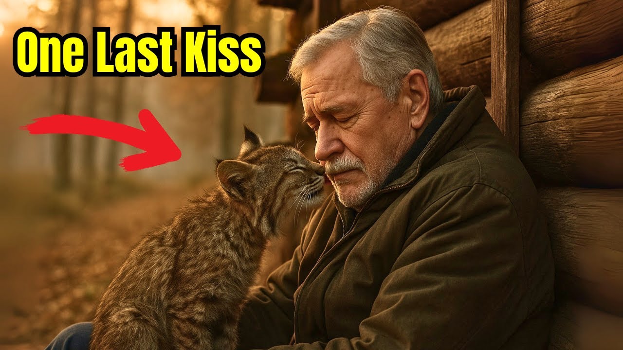 he thought she was gone… but the bobcat cub kissed him one last time