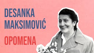 Desanka Maksimović - Opomena