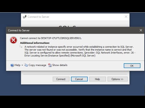 Troubleshooting SQL Server Connection Error: Cannot Connect to DESKTOP