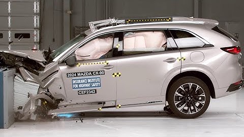 2024 Mazda CX-90 updated moderate overlap crash test (extended footage)