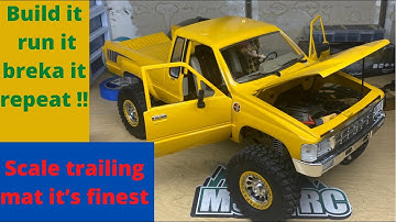 Scx10ii kit and a rc4wd Toyota sr5 hard body. Build and test run. Rc trailing !!!!!!