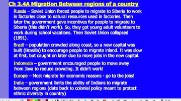 Migration within a country (CH 3.4)