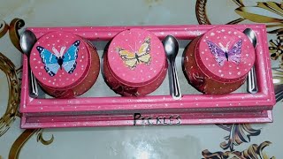 Best Out Of Waste Ideas Handmade decorated Pickle Jar Set || Decor Dinning Table || #youtube #viral