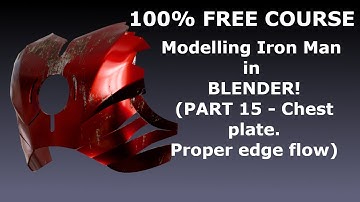 Blender tutorial Iron Man free course part 15  chest plate  - proper edge flow and refining