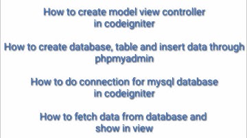 Codeigniter complete MVC working | create model view controller | MySQL connection in codeigniter