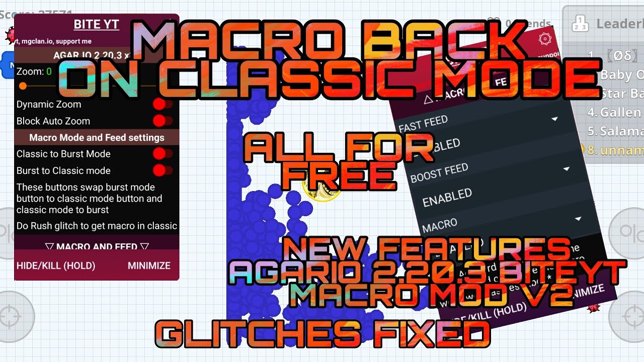 AGARIO MODMENU V3 X32, SOFT MACRO BACK, ALL FREE, LINK IN DESCRIPTION, Real-Time  Video View Count