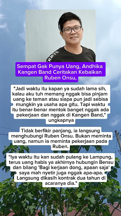 andhika kangen band ungkap kebaikan ruben #gosipartis #beritaterkini #rubenonsu #andhikamahesa