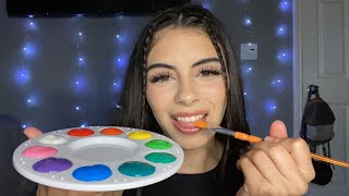 Asmr|| spit painting you with edible paint again(mouth sounds)🎨🖌️🖼️