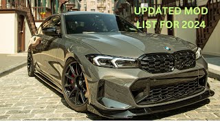 UPDATED MOD LIST FOR MY 2023 M340