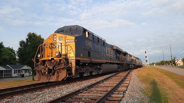 CSX ES40DC 5369 With An Anonymous 1st Gen K5HL Tune Making A Slow Grain Move South - Pembroke, NC