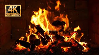 Fall asleep with Fireplace Crackling sounds for sleeping, Relaxing music, ASMR sounds, BGM, FIRE 4K