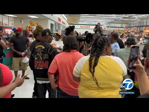 Activists Protest Inside Lancaster Grocery Store Over Controversial LASD Bodycam Video 