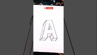 😱 Easy 3D Letter A Drawing Tutorial 🔥 | Amazing Alphabet Art #shorts