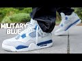 Unexpected jordan 4 military blue review  on foot
