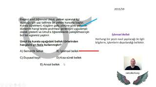 ÖP080 - PS01 - Gagne - Bilgiyi İşleme Kuramı Pekiştirme Soruları