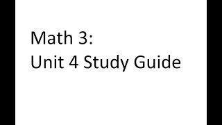 Unit 4  Study Guide