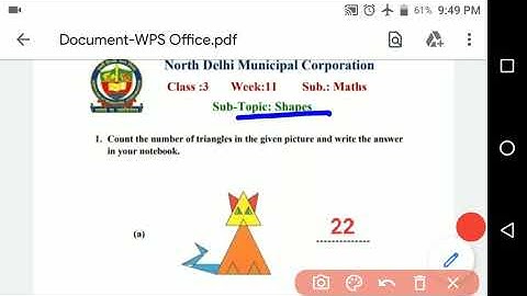 Class 3 North DMC (Week 11) Worksheet Solution Math | Topic- Shapes