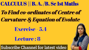 Exercise 5.4 #Curvature #CALCULUS || How to Find Chord of Curve Parallel to x-axis & y-axis