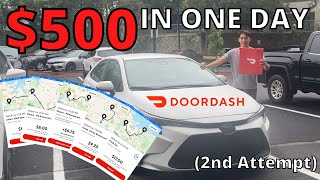 $500 In ONE DAY DoorDash Challenge (2nd Attempt) Can We FINALLY Do It? +Uber Eats, Instacart