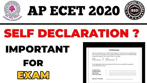 Self declaration form important for exam || bsd telugu tech