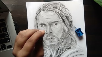 How to draw Thor - Chris Hemsworth Step by Step || Time-lapse