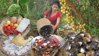 Survival in rainforest, Shell hot chili grilled, Chicken curry with octopus, Egg spicy tasty+5 video