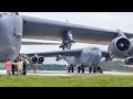 Jump Starting Enormous US B-52 One by One Before Smoky Take-off