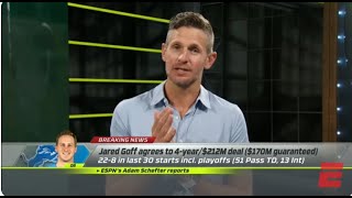 ESPN NFL LIVE | Dan Orlovsky PRAISES Jared Goff's Record Detroit Lions Extension 212 MILLION Dollars