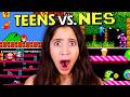 Teens Play NES For The First Time! (Super Mario Bros, Punch Out, Donkey Kong)