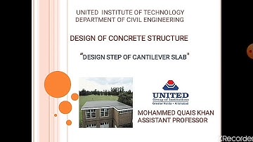 "Design Step & Numerical Cantilever Slab" as per IS 456:2000