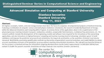 Distinguished Seminar in Computational Science and Engineering: Gianluca Iaccarino, 5/11/23