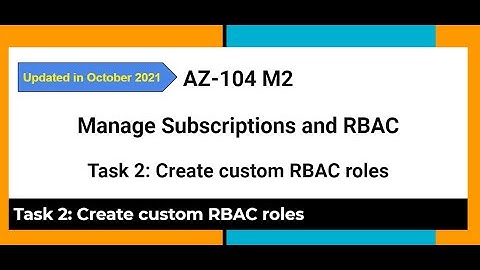 AZ 104 M2 Manage Subscriptions and RBAC Task 2 Create custom RBAC roles