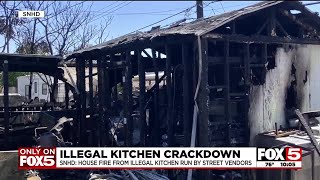 Investigators crack down on illegal kitchen from Las Vegas street vendors after fire burns down h...