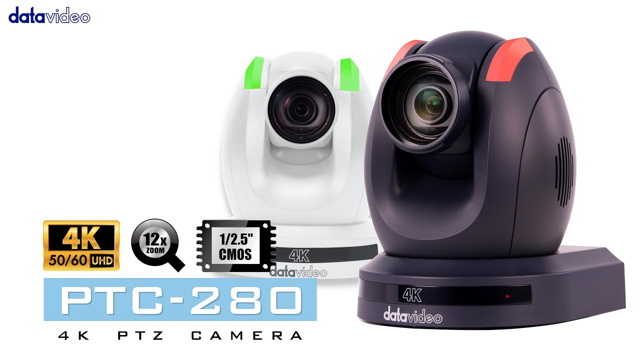 Datavideo PTC-280 4K PTZ Camera live streaming via RTSP, SRT, HLS and NDI,  Black - Cameras PTZ 