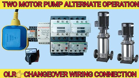 Two Pump Motor Automatic  & Manual Operation using single float switch wiring connection