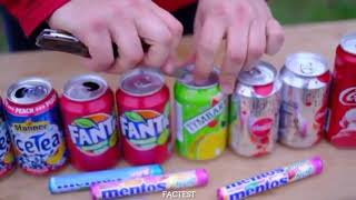 WExperiment! Fanta, Sprite, Miranda, Coca Cola, With Two Pan vs Mentos Test Underground | FACTEST