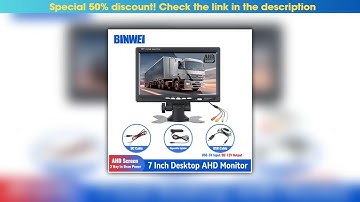 Today Only BINWEI AHD 7 Inch Car Monitor 1024*600 Screen With 2 Way Video Input TFT LCD Display for