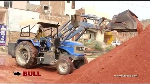 BULL v2 loader with booster bucket on Sonalika loading handeling building material