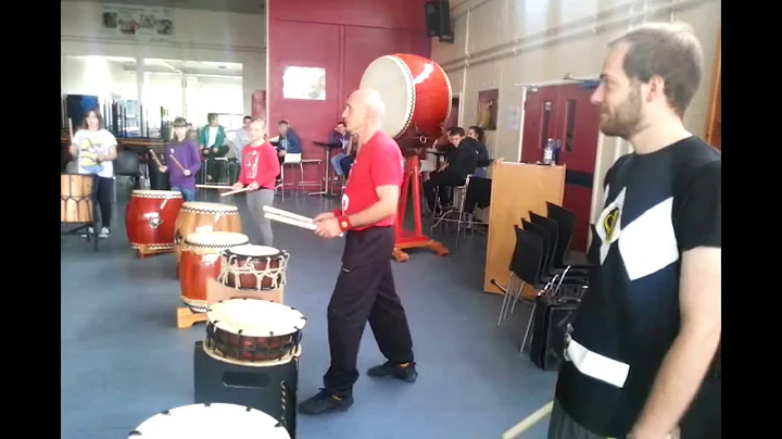Taiko drumming at Thomas Adams School in Wem