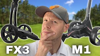 A CLEAR WINNER!! Motocaddy M1 vs Powakaddy FX3  Electric Golf Trolley Head to Head